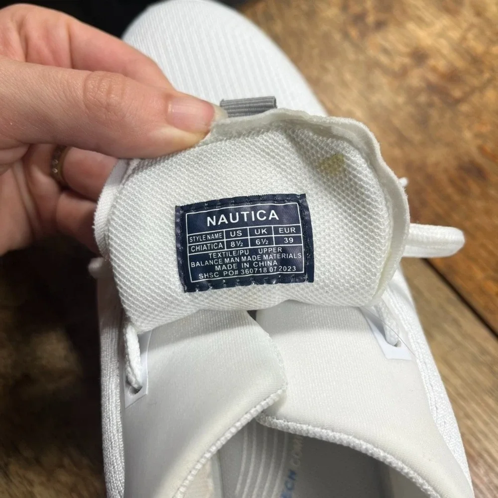 Nautica Chiatica Athletic Casual Sneakers, White & Gray, Women's 8.5